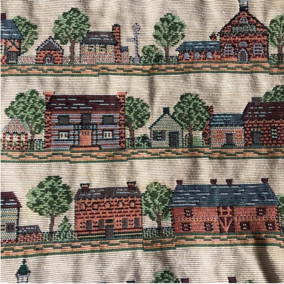 SALE VTG Danny K Beverly Hills Tapestry Tote Bag Whimsical Cottagecore Town USA - Picture 9 of 9
